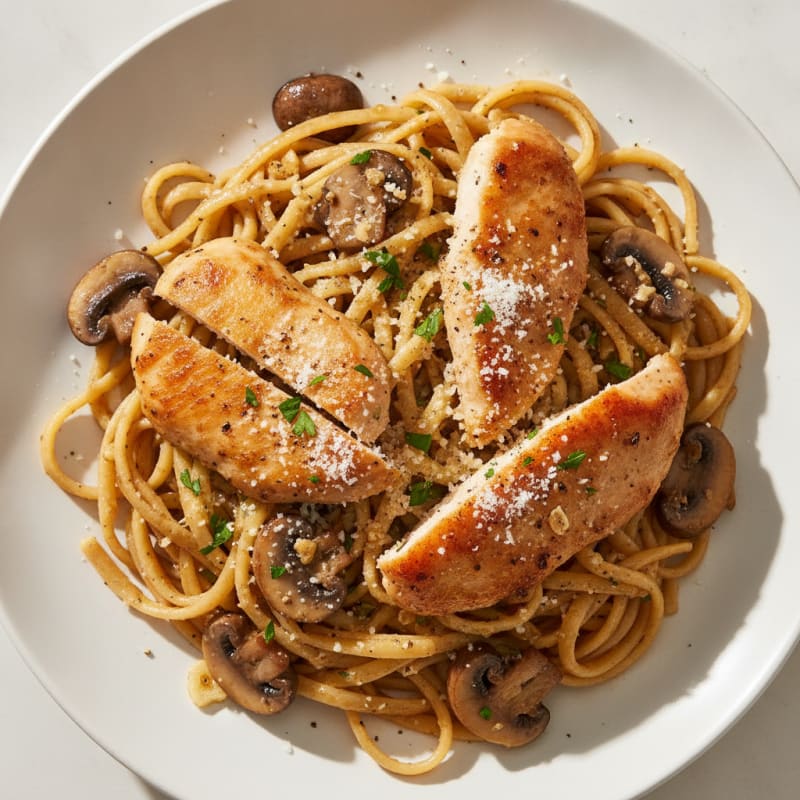 Truffle Mushroom Linguine with Parmesan