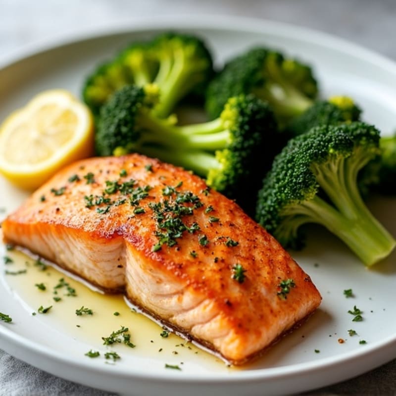 Sheet Pan Lemon Herb Salmon with Crispy Roasted Broccoli