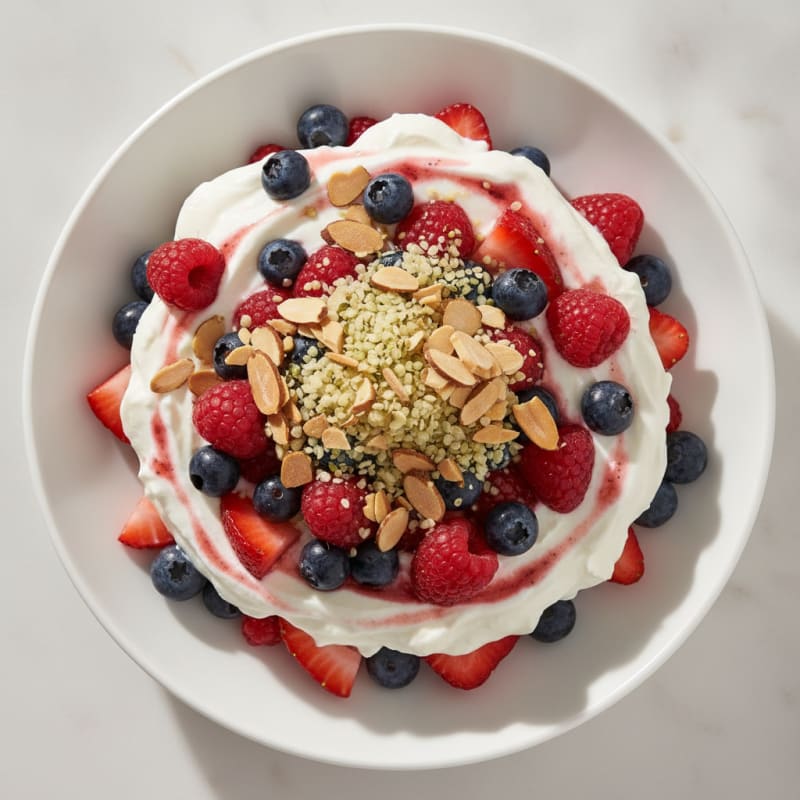 Greek Yogurt Protein Parfait with Mixed Berries