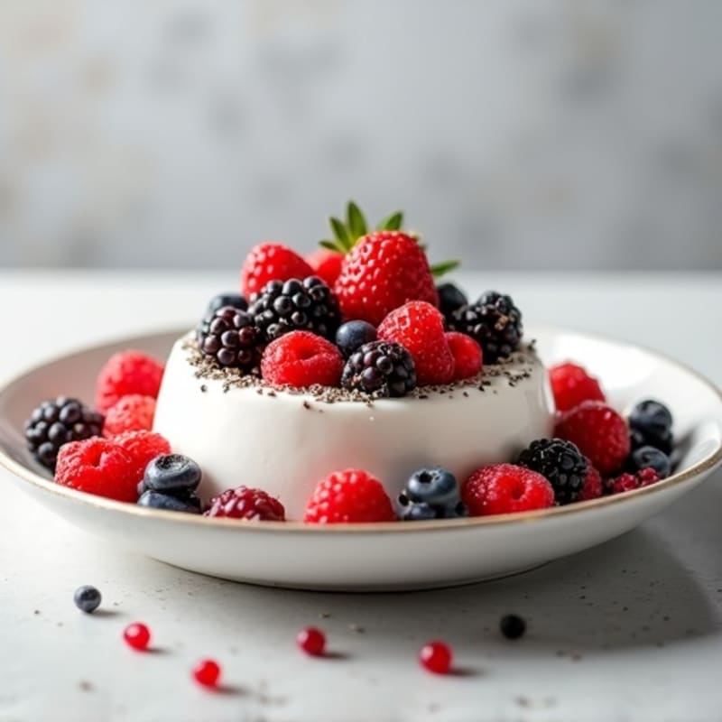 Silky Greek Yogurt Protein Mousse with Mixed Berries