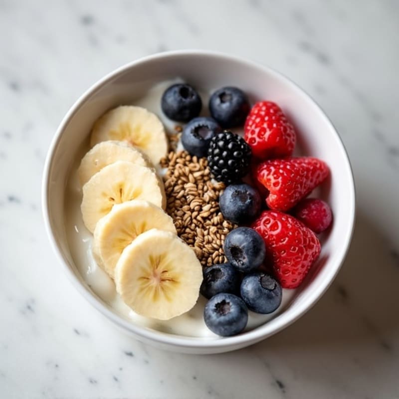 Silky Greek Yogurt Bowl with Hemp Seeds and Mixed Berries