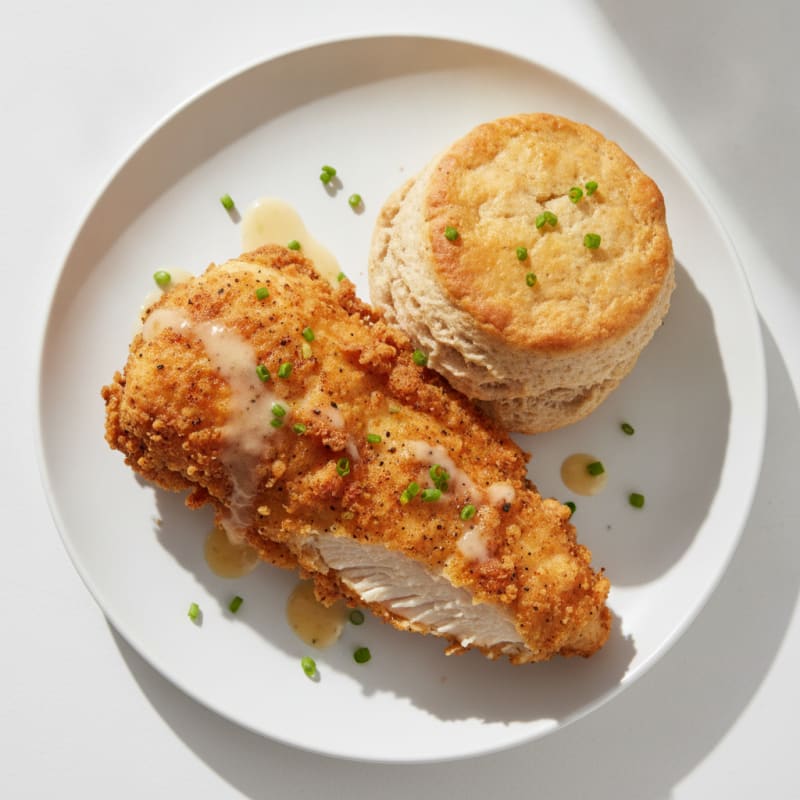 Buttermilk Fried Chicken with Fluffy Biscuits