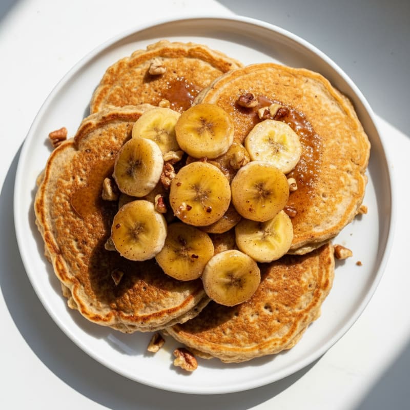Golden Caramelized Banana Pancakes