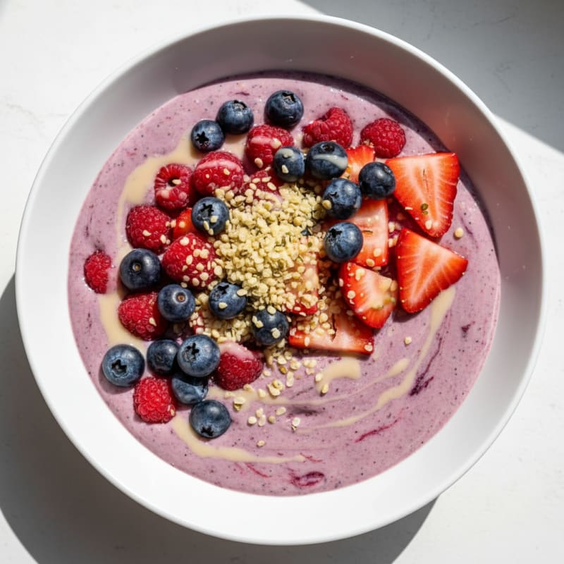 Silky Tofu and Berry Protein Smoothie Bowl