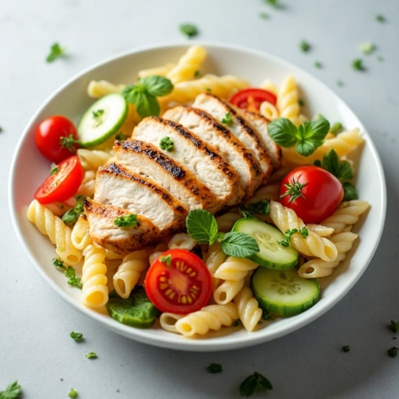 Fresh Herb Pasta Salad with Crunchy Vegetables and Lemon Vinaigrette