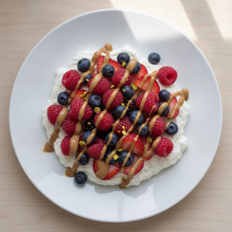 Greek Yogurt Protein Mousse with Mixed Berries