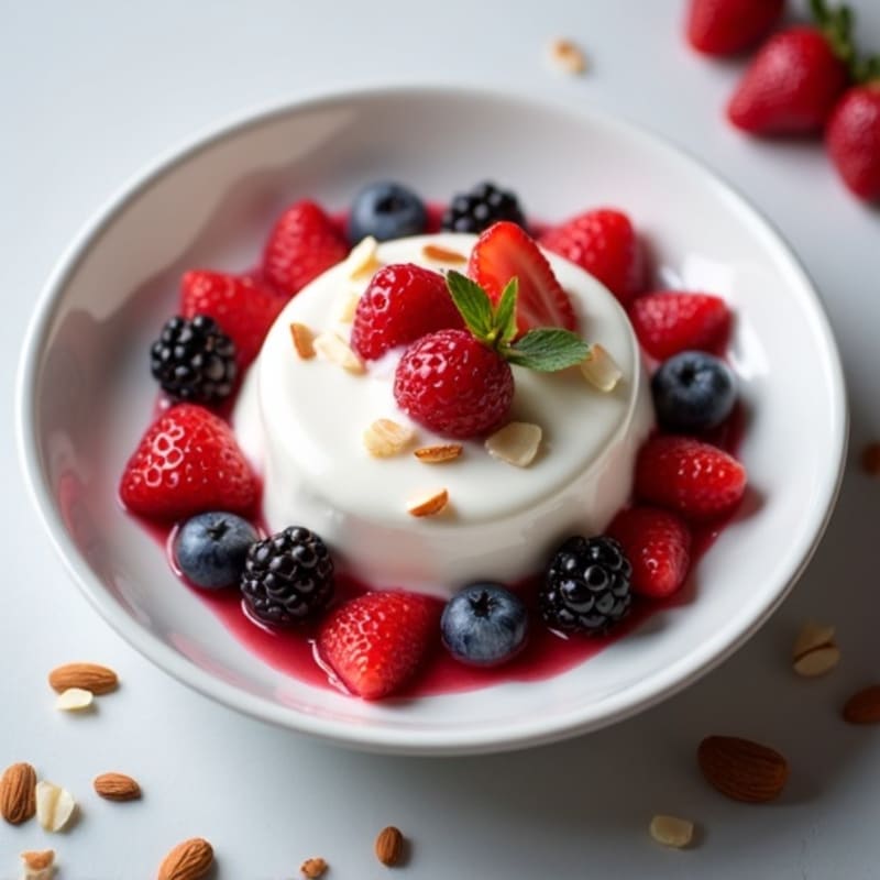 Silky Greek Yogurt Protein Mousse with Mixed Berries