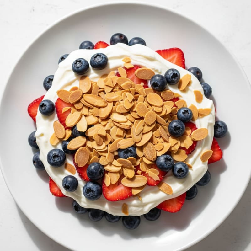 Greek Yogurt Protein Parfait with Berries and Almonds