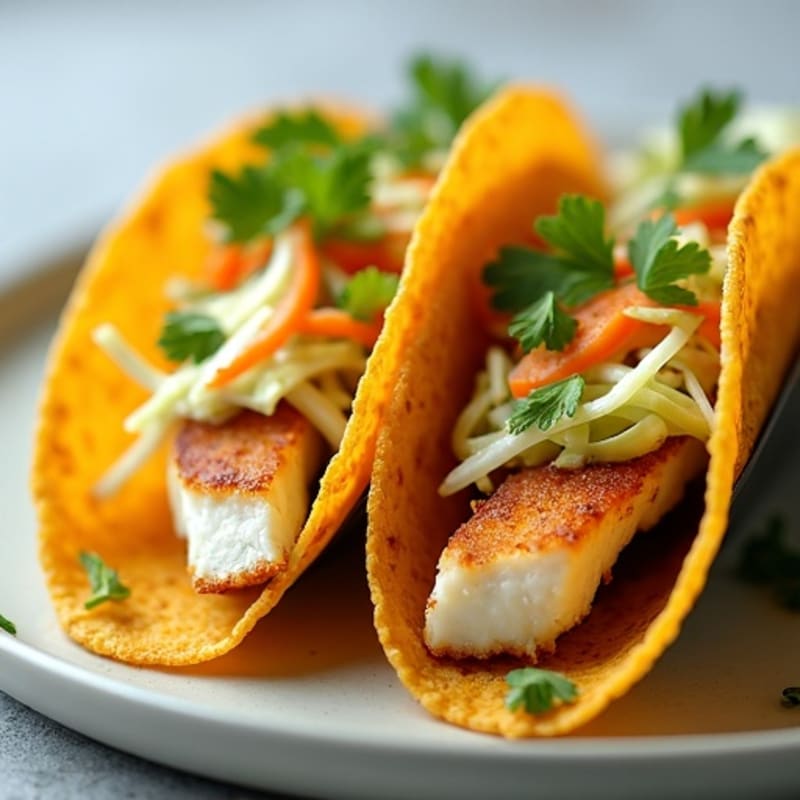 Crispy Baked Fish Tacos with Citrus Slaw