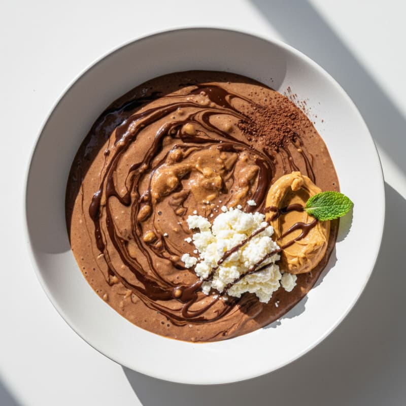 Chocolate Peanut Butter Protein Shake with Cottage Cheese