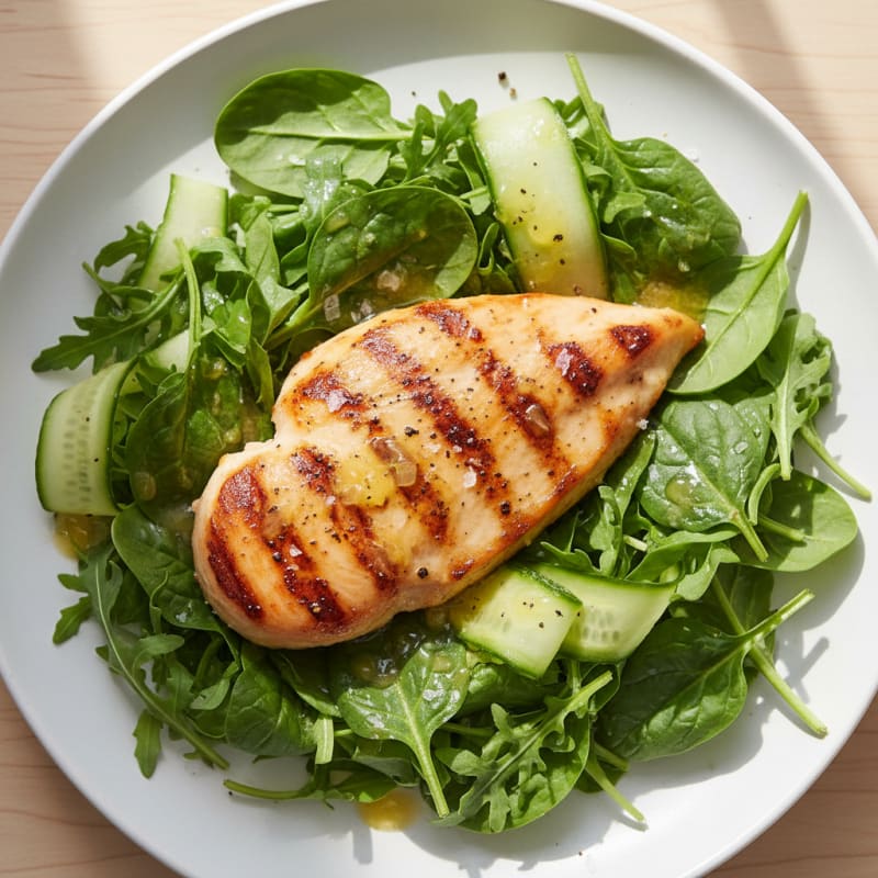Grilled Lemon Chicken Breast with Mixed Greens