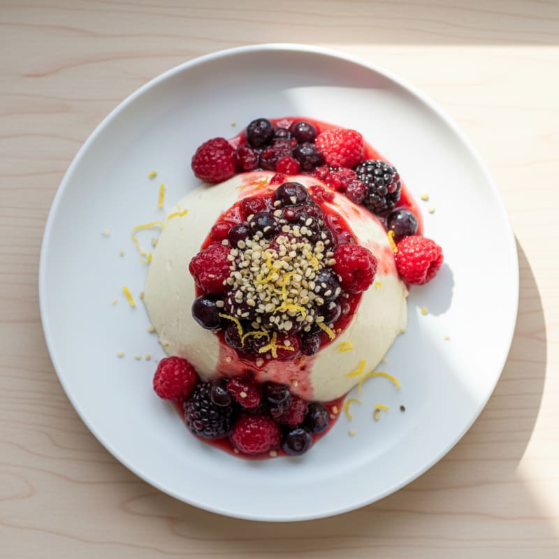 Creamy Silken Tofu with Berry Compote