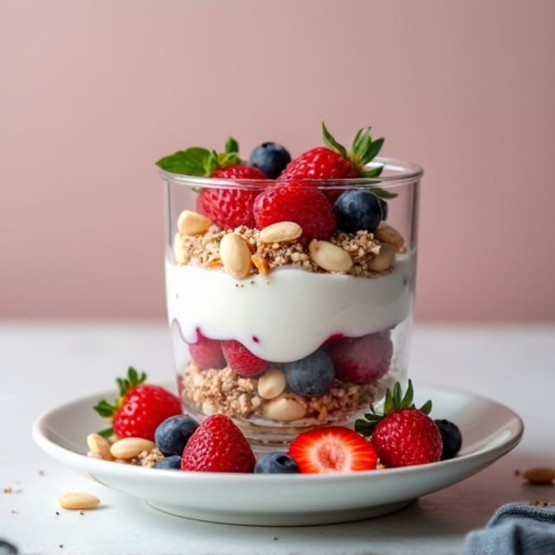Greek Yogurt Protein Parfait with Mixed Berries