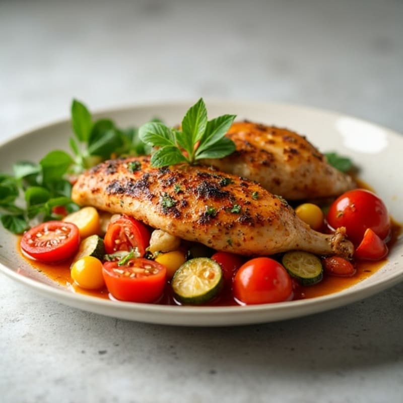 Herb-Roasted Chicken Cacciatore with Garden Vegetables