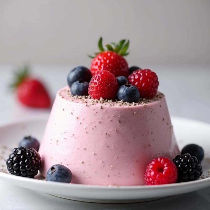 Greek Yogurt Protein Mousse with Mixed Berries