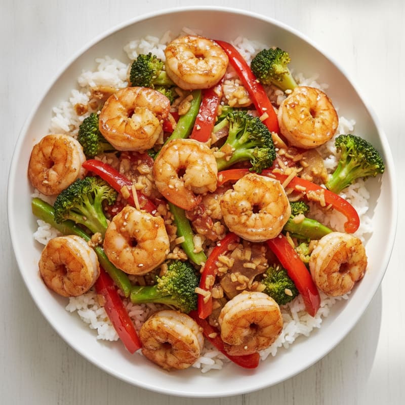 Garlic Shrimp Stir-Fry Bowl