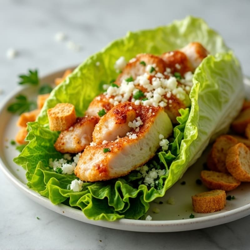 Crispy Grilled Chicken Caesar Lettuce Wrap