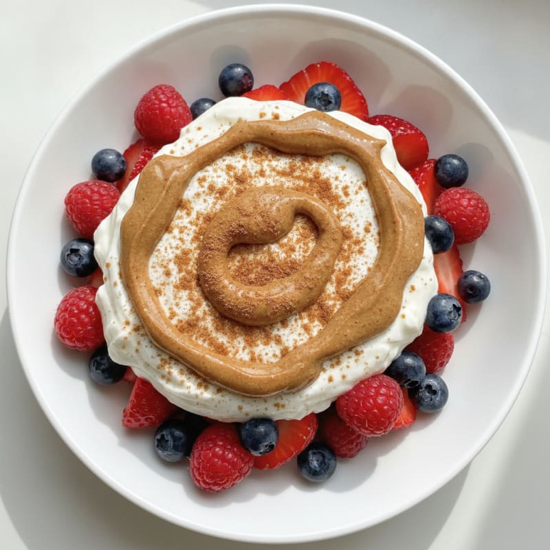 Greek Yogurt Parfait with Mixed Berries and Almond Butter