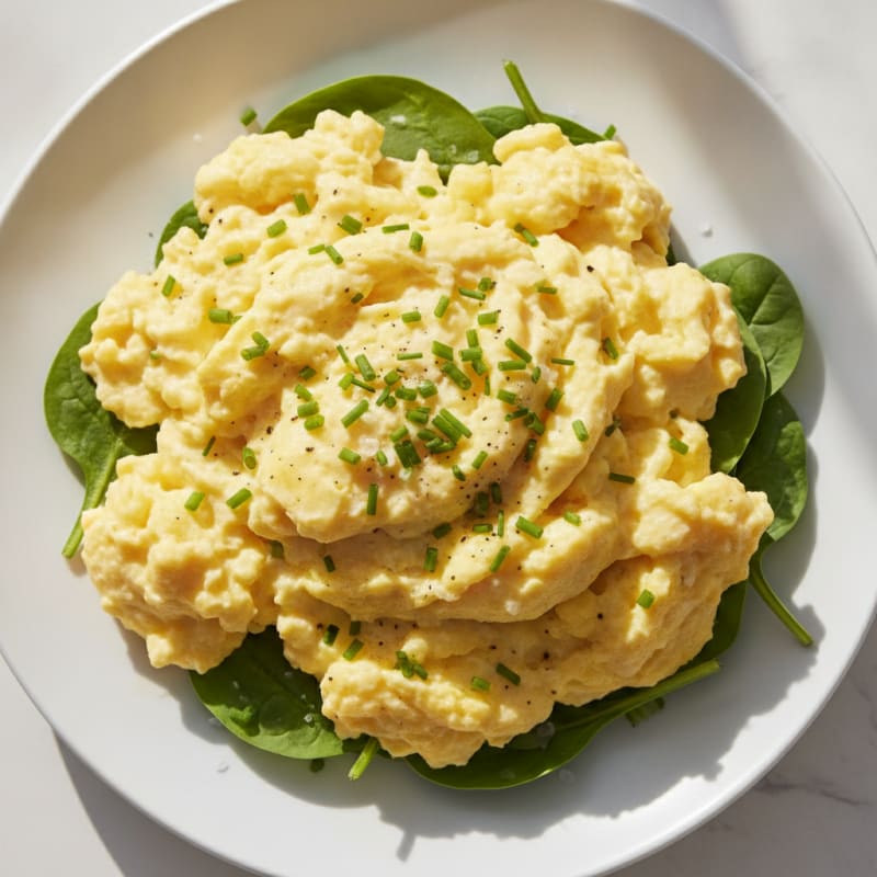Fluffy Scrambled Eggs with Chives