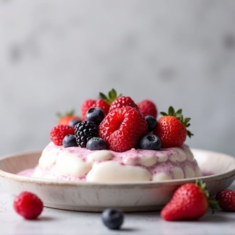 Greek Yogurt Protein Mousse with Mixed Berries