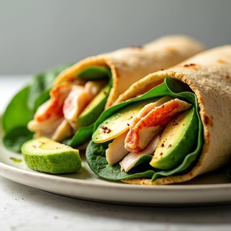 Grilled Turkey and Avocado Spinach Wrap