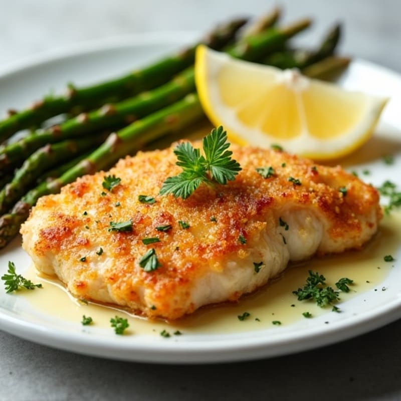 Crispy Lemon-Herb Chicken with Roasted Asparagus