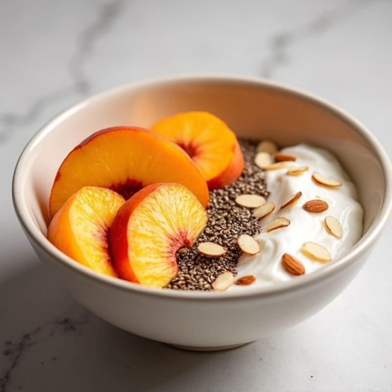 Fresh Peach Chia Breakfast Bowl