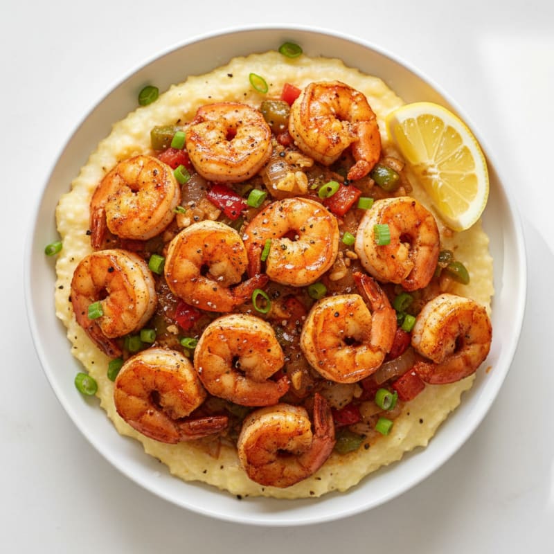 Zesty Cajun Shrimp and Creamy Grits
