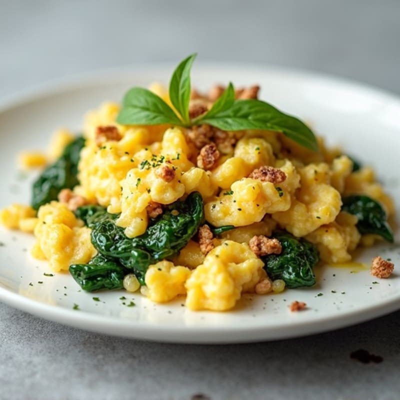 Egg White Scramble with Spinach and Turkey Breast