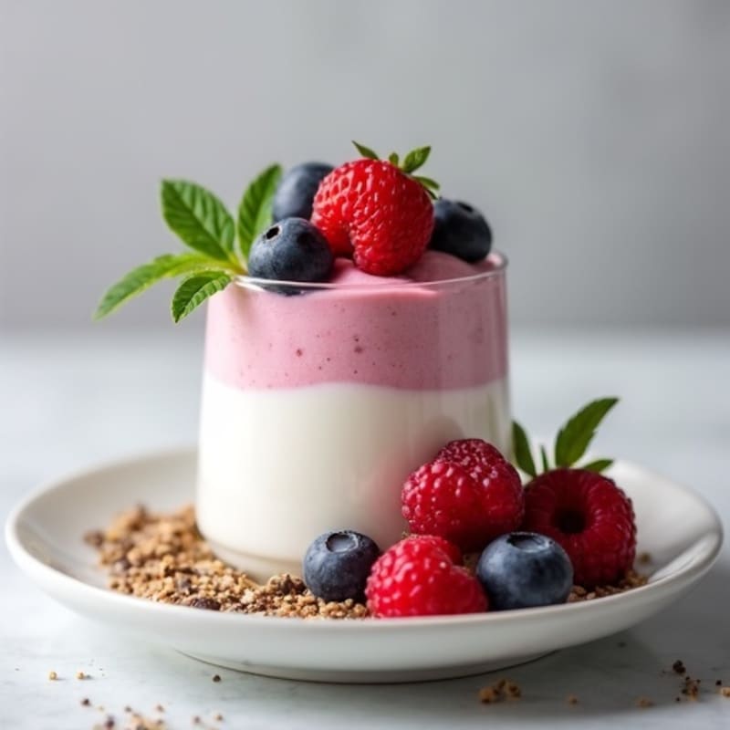 Silky Greek Yogurt Protein Mousse with Berries