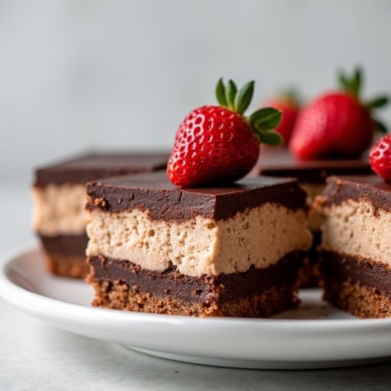Dark Chocolate Greek Yogurt Cheesecake Squares