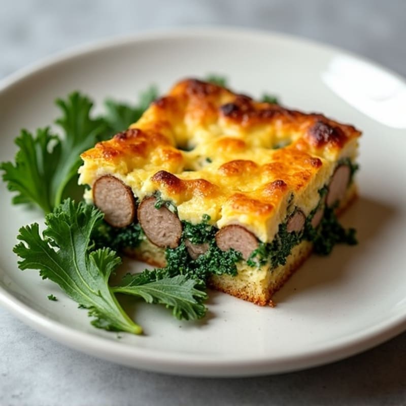 Healthy Baked Sausage and Kale Strata