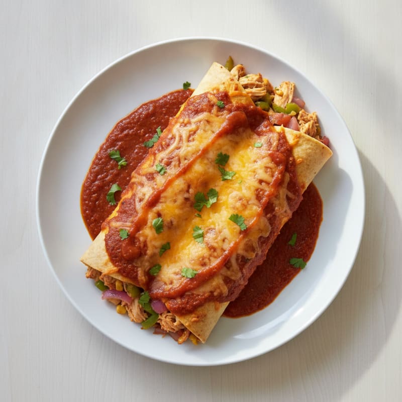 Chicken Enchiladas with Red Chili Sauce