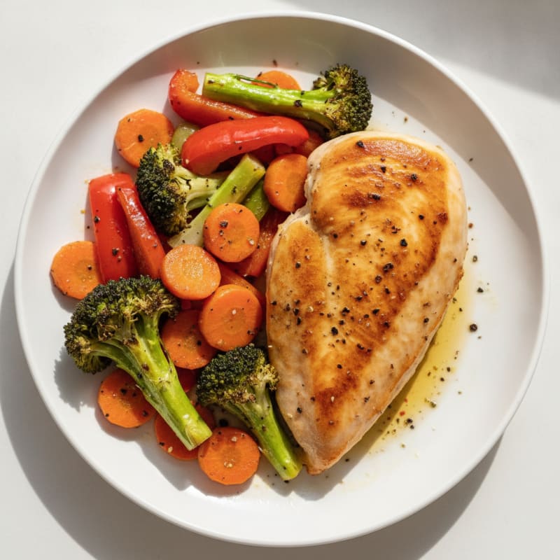 Pan-Seared Chicken with Roasted Vegetables