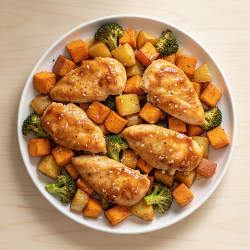 Sheet Pan Honey-Garlic Chicken and Veggies