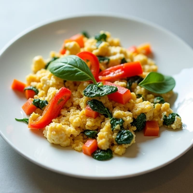 Fluffy Bell Pepper Egg White Scramble