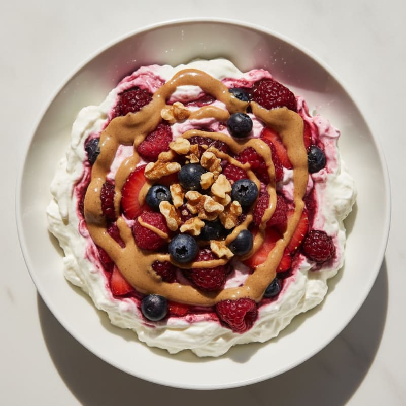Creamy Greek Yogurt Protein Mousse with Mixed Berries
