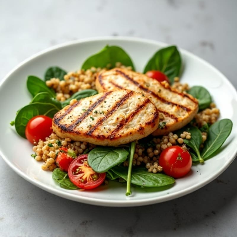 Grilled Chicken Breast with Spinach Quinoa Salad