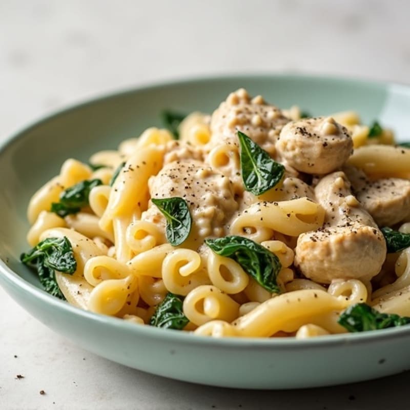Lightened Up Creamy Chicken Alfredo Pasta