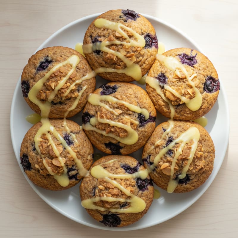 Blueberry Streusel Muffins with Lemon Glaze