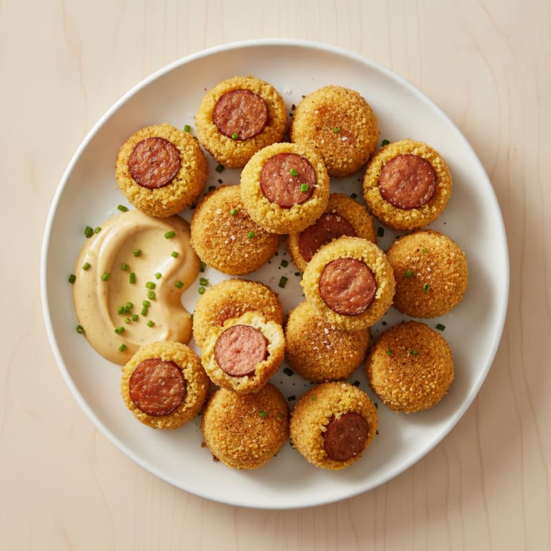 Classic Corn Dog Bites with Honey Mustard