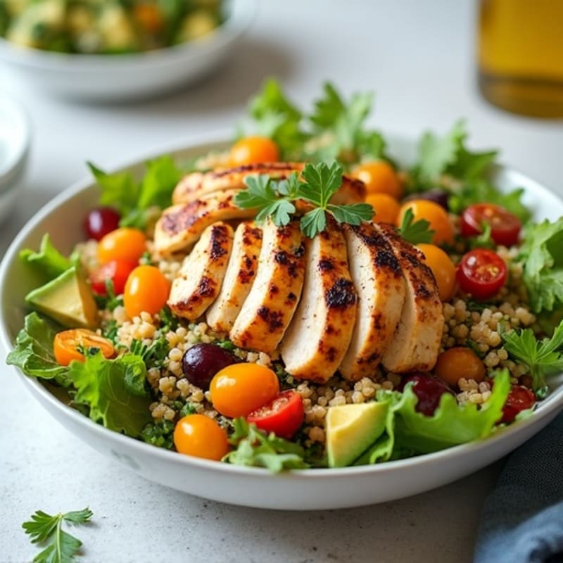 Grilled Chicken and Quinoa Salad with Roasted Vegetables