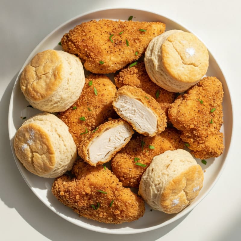 Buttermilk Fried Chicken with Fluffy Biscuits