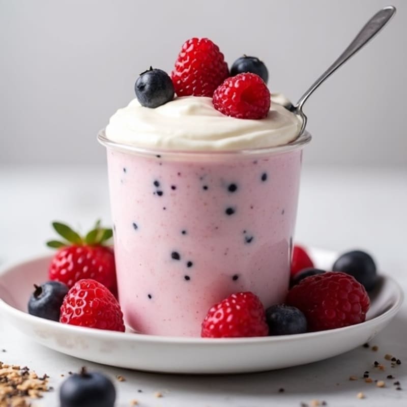 Silky Greek Yogurt Protein Mousse with Berries