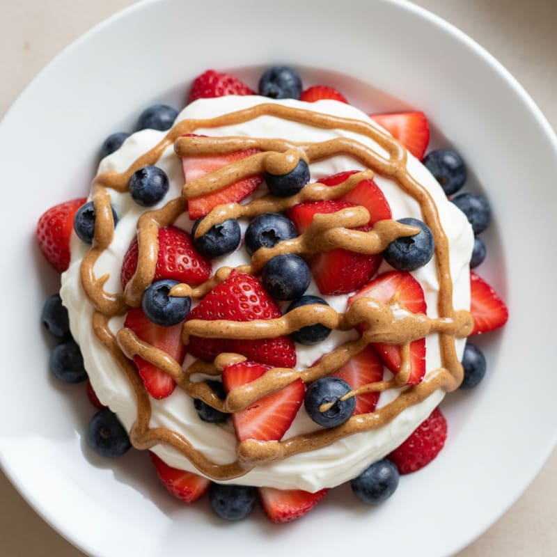 Greek Yogurt Protein Parfait with Berries and Almond Butter