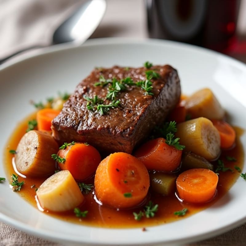 Red Wine Braised Beef with Root Vegetables