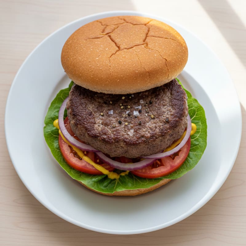 Classic Beef Burger with Toasted Buns