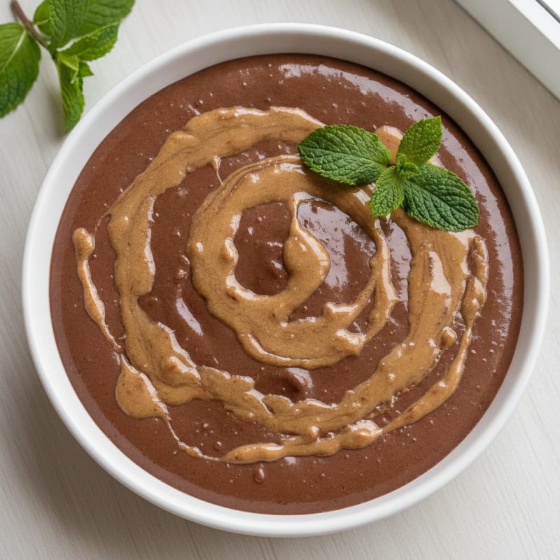 Silky Chocolate Protein Pudding with Almond Butter Swirl