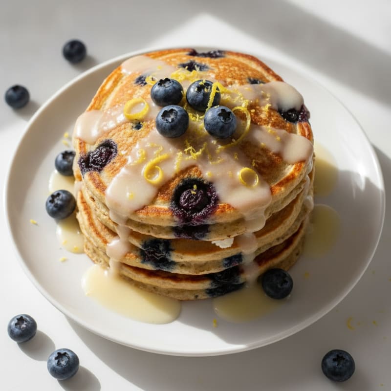 Blueberry Ricotta Pancakes with Lemon Zest