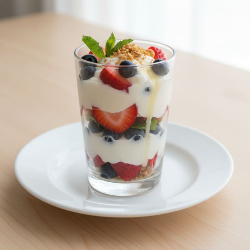 Greek Yogurt Protein Parfait with Mixed Berries